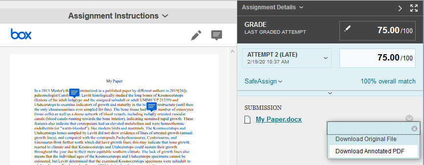 download annotated pdf button